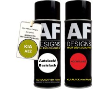 Spraydose für KIA AE2 Acid Green Metallic Basislack Klarlack Sprühdose 400ml