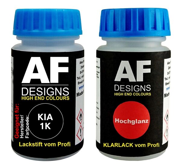Lackstift für KIA 1K Black Perl + Klarlack je 50ml Autolack Basislack SET