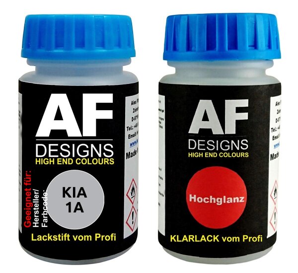 Lackstift für KIA 1A Super Silver Perl + Klarlack je 50ml Autolack Basislack SET