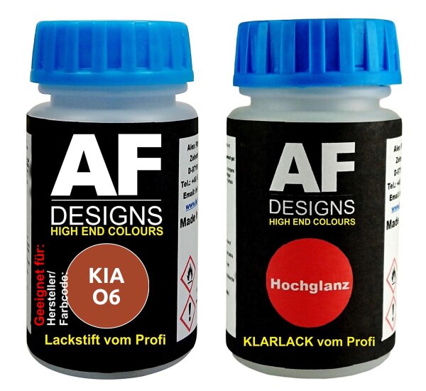 Lackstift für KIA O6 Sunset Orange Metallic + Klarlack je 50ml Autolack Basislack SET