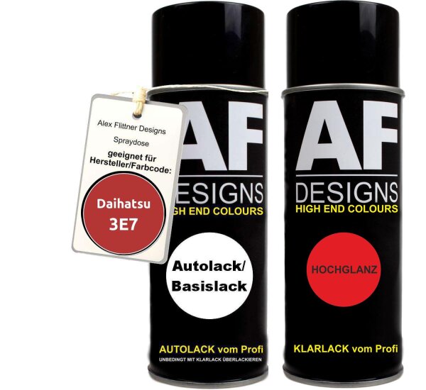 Spraydose für Daihatsu 3E7 Red Basislack Klarlack Sprühdose 400ml