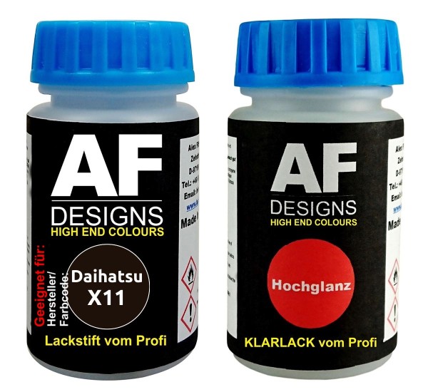 Lackstift für Daihatsu X11 Reddish Black Metallic + Klarlack je 50ml Autolack Basislack SET