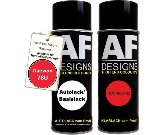 Spraydose für Daewoo 78U Coke Red Basislack Klarlack Sprühdose 400ml