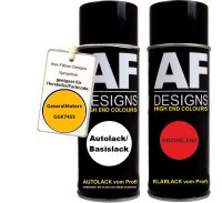 Spraydose für GeneralMotors GGK745S Hazard Yellow Basislack Klarlack Sprühdose 400ml