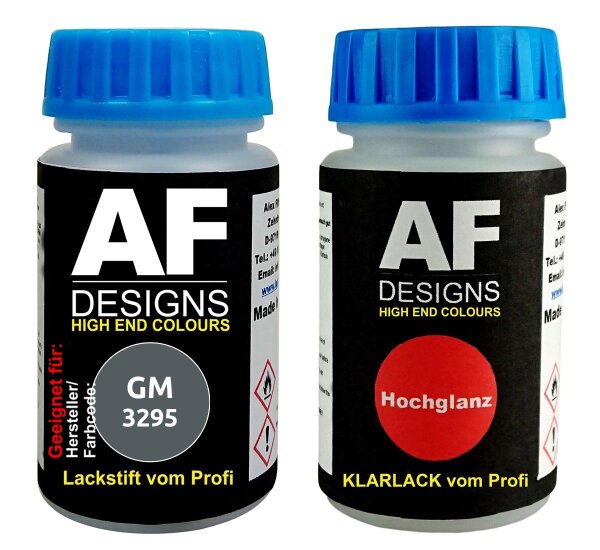 Lackstift für GeneralMotors 3295 Cinza Pontal Perol. + Klarlack je 50ml Autolack Basislack SET