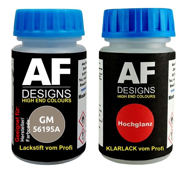 Lackstift für GeneralMotors 56195A Medium Neutral Metallic + Klarlack je 50ml Autolack Basislack SET
