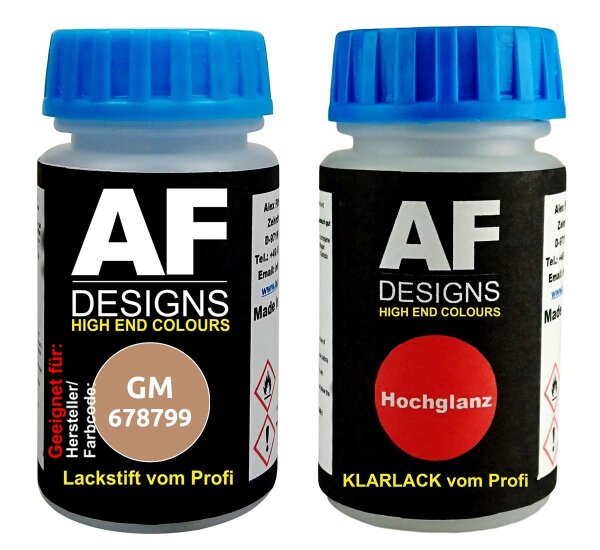 Lackstift für GeneralMotors 678799 Saddle Metallic + Klarlack je 50ml Autolack Basislack SET