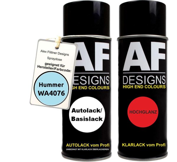 Spraydose für Hummer WA4076 Ascot Blue Metallic Basislack Klarlack Sprühdose 400ml