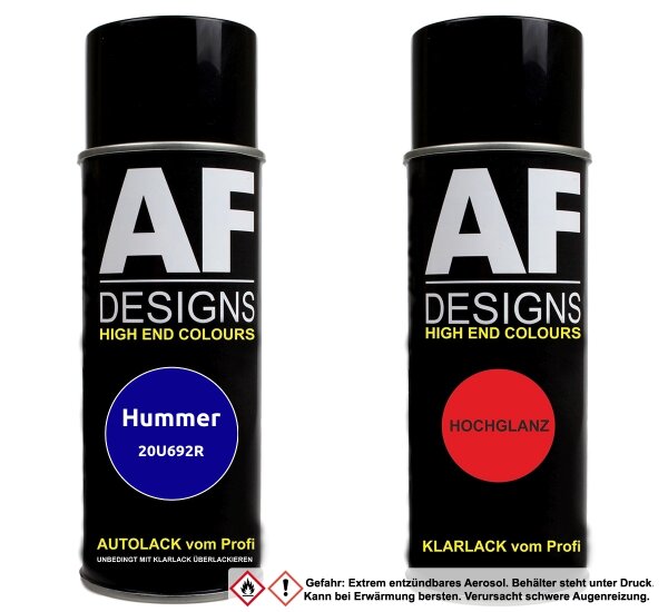 Spraydose für Hummer 20U692R Impression Blue Metallic Basislack Klarlack Sprühdose 400ml