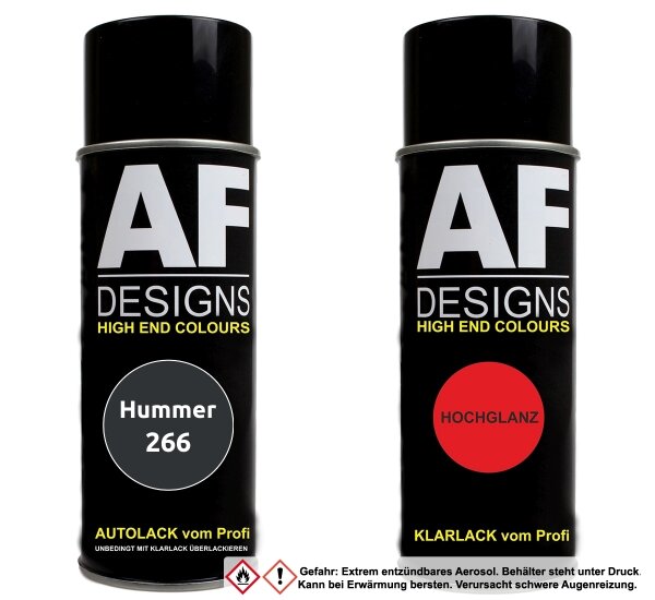 Spraydose für Hummer 266 Novaschwarz Metallic Basislack Klarlack Sprühdose 400ml