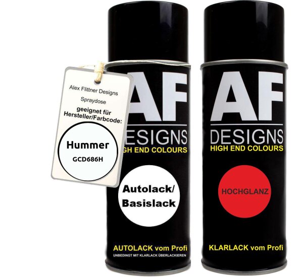 Spraydose für Hummer GCD686H Bright White Basislack Klarlack Sprühdose 400ml