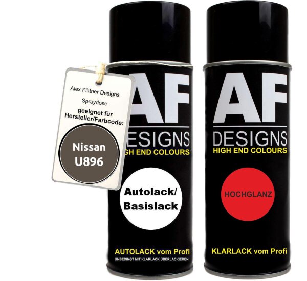 Spraydose für Nissan U896 Grayish Brown Metallic Basislack Klarlack Sprühdose 400ml