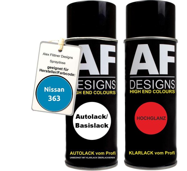 Spraydose für Nissan 363 Blue Basislack Klarlack Sprühdose 400ml