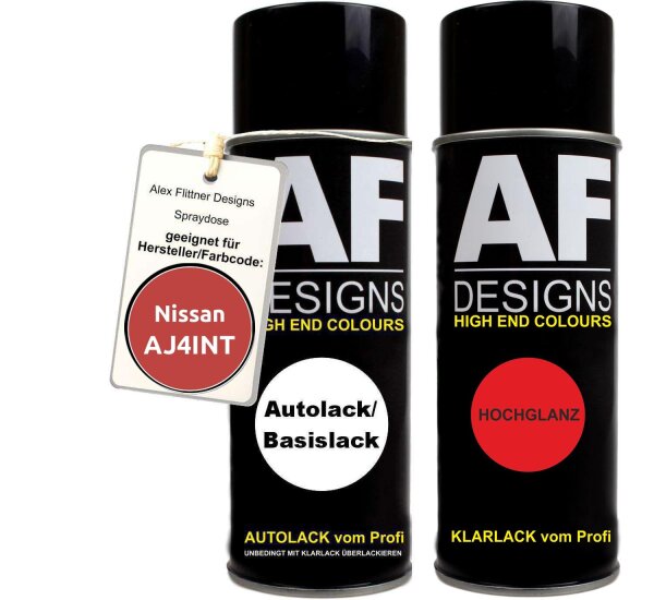 Spraydose für Nissan AJ4INT Red Inter. Basislack Klarlack Sprühdose 400ml