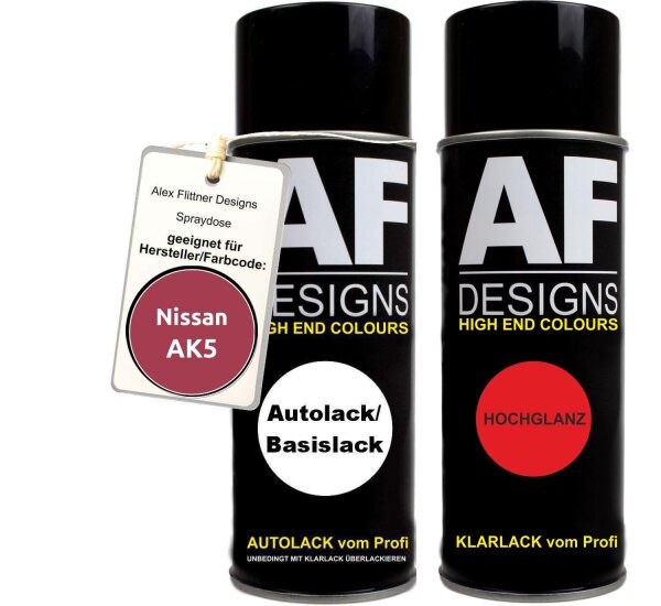 Spraydose für Nissan AK5 Red Basislack Klarlack Sprühdose 400ml