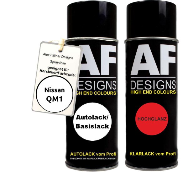 Spraydose für Nissan QM1 White Basislack Klarlack Sprühdose 400ml