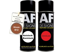 Spraydose für Nissan R12 Brownish Orange Metallic Basislack Klarlack Sprühdose 400ml