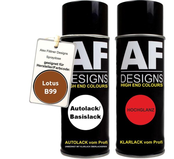 Spraydose für Lotus B99 Aztec Bronze Metallic Basislack Klarlack Sprühdose 400ml