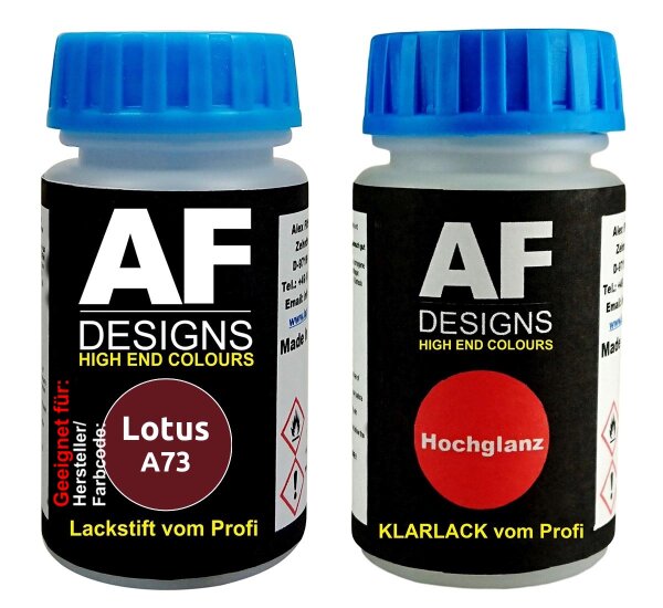 Lackstift für Lotus A73 Silk Red Perl Metallic + Klarlack je 50ml Autolack Basislack SET