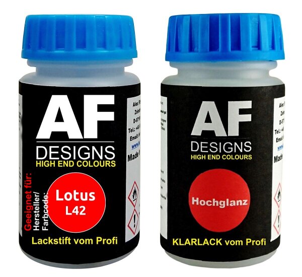 Lackstift für Lotus L42 Calypso Red + Klarlack je 50ml Autolack Basislack SET