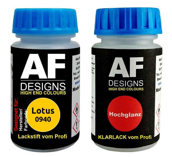 Lackstift für Lotus 0940 Norfolk Mustard + Klarlack je 50ml Autolack Basislack SET
