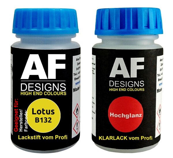 Lackstift für Lotus B132 Isotope Green Perl + Klarlack je 50ml Autolack Basislack SET
