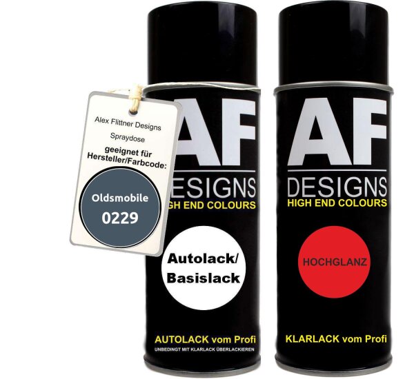 Spraydose für Oldsmobile 0229 Cinza Sky Metallic Basislack Klarlack Sprühdose 400ml
