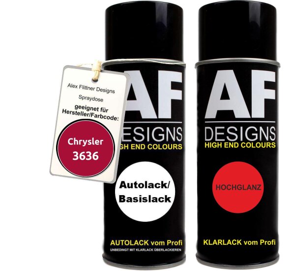 Spraydose für Chrysler 3636 Piedmont Red Basislack Klarlack Sprühdose 400ml