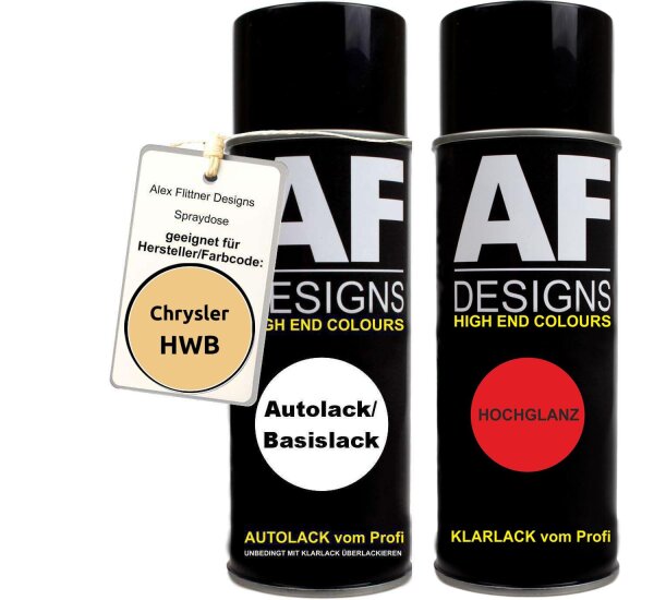 Spraydose für Chrysler HWB Crossfire Yellow Basislack Klarlack Sprühdose 400ml