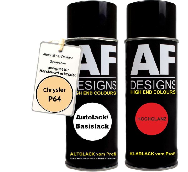 Spraydose für Chrysler P64 Light Cream Basislack Klarlack Sprühdose 400ml