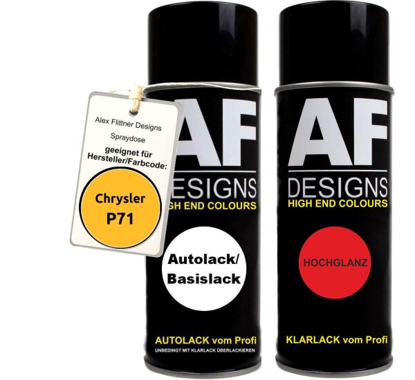 Spraydose für Chrysler P71 Case Construction Yellow Basislack Klarlack Sprühdose 400ml