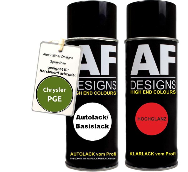 Spraydose für Chrysler PGE Monarch Green Perl Basislack Klarlack Sprühdose 400ml