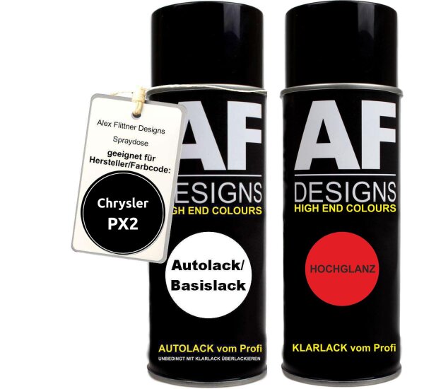 Spraydose für Chrysler PX2 Velvet Black Basislack Klarlack Sprühdose 400ml