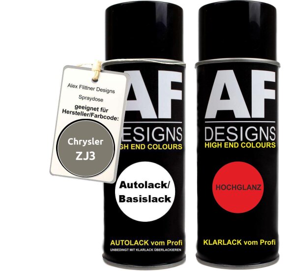 Spraydose für Chrysler ZJ3 Medium Khaki Basislack Klarlack Sprühdose 400ml