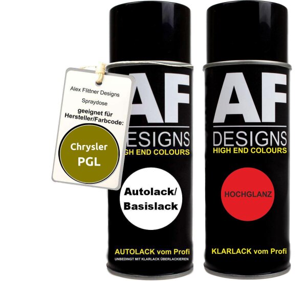 Spraydose für Chrysler PGL Lime Peel Metallic Basislack Klarlack Sprühdose 400ml
