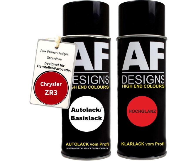 Spraydose für Chrysler ZR3 High Performance Red Basislack Klarlack Sprühdose 400ml