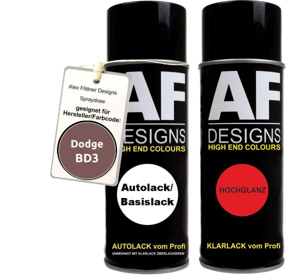 Spraydose für Dodge BD3 Medium Greystone Brown Basislack Klarlack Sprühdose 400ml