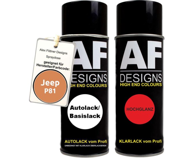 Spraydose für Jeep P81 Power Tan Basislack Klarlack Sprühdose 400ml