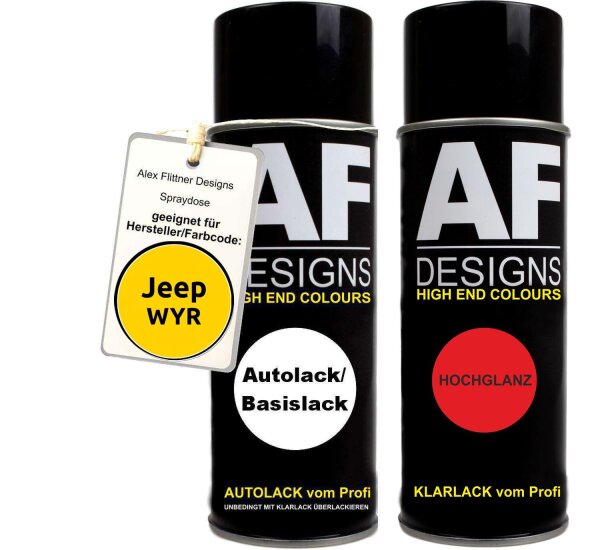 Spraydose für Jeep WYR Viper Race Yellow Basislack Klarlack Sprühdose 400ml