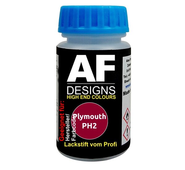 Lackstift für Plymouth PH2 Candy Apple Red Metallic schnelltrocknend Tupflack Autolack