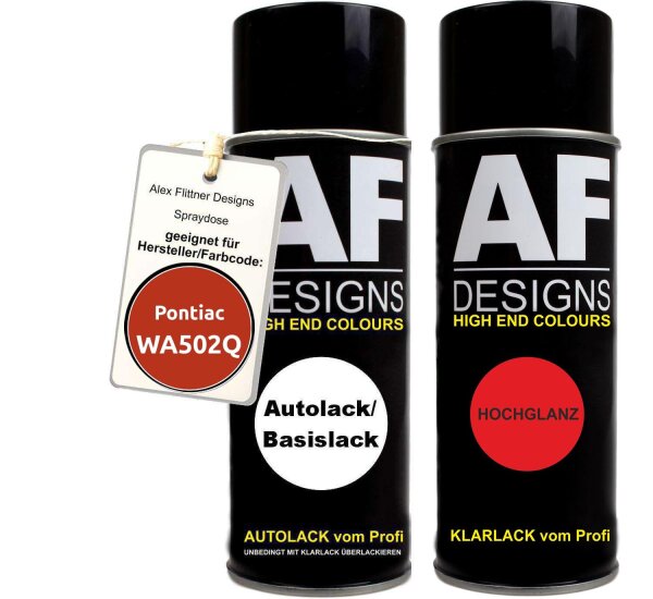 Spraydose für Pontiac WA502Q Inferno Orange Metallic Basislack Klarlack Sprühdose 400ml