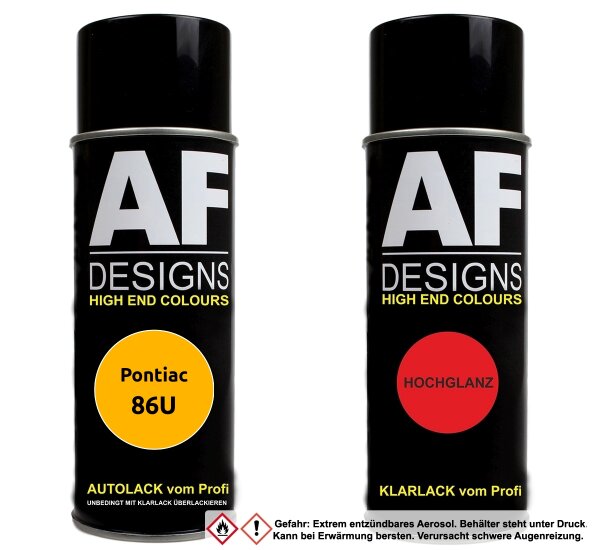 Spraydose für Pontiac 86U Wheatland Yellow Basislack Klarlack Sprühdose 400ml
