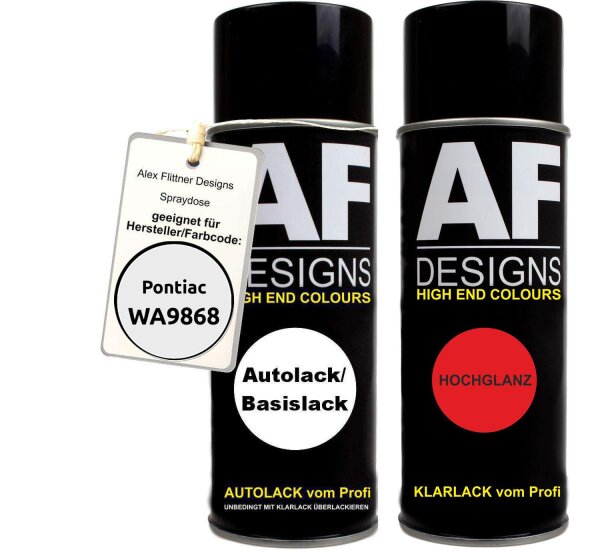 Spraydose für Pontiac WA9868 Pearl White Perl Basislack Klarlack Sprühdose 400ml