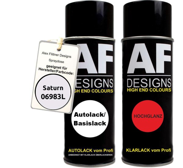Autolack Spraydose Set für Saturn 06983L Mary Kay Pearl III Basislack Klarlack Sprühdose 400ml
