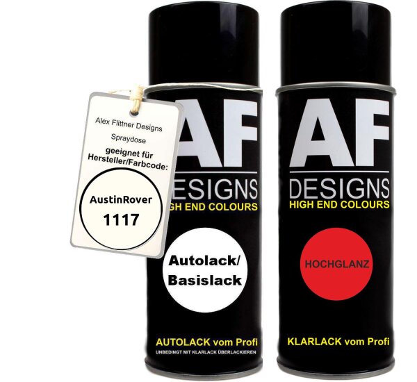 Spraydose für Austin Rover 1117 Daf White Basislack Klarlack Sprühdose 400ml