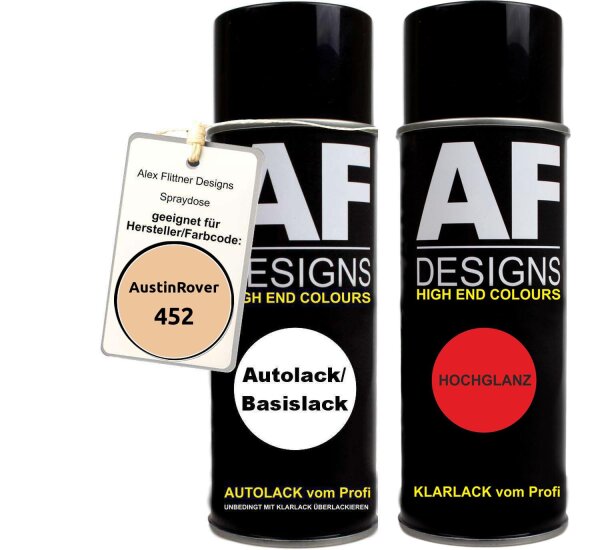 Spraydose für Austin Rover 452 Rattan Beige Basislack Klarlack Sprühdose 400ml