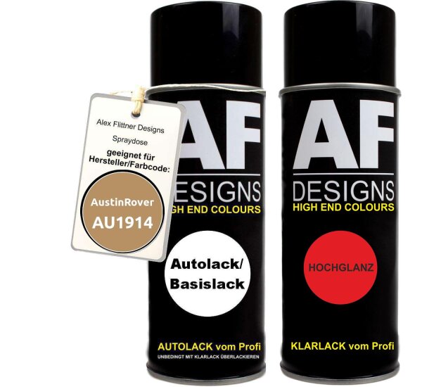Spraydose für Austin Rover AU1914 Sienna Gold Basislack Klarlack Sprühdose 400ml