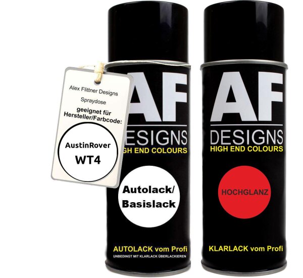 Spraydose für Austin Rover WT4 Snowberry White Basislack Klarlack Sprühdose 400ml