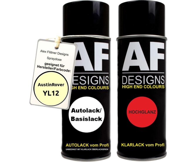 Spraydose für Austin Rover YL12 Pale Primrose Basislack Klarlack Sprühdose 400ml