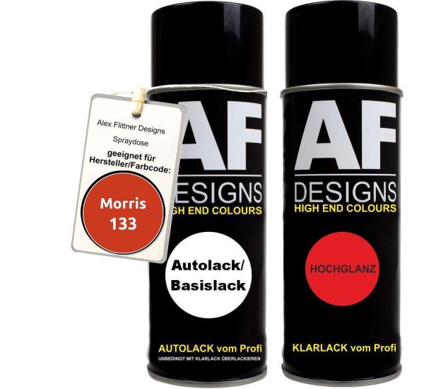 Spraydose für Morris 133 Flamenco Red Basislack Klarlack Sprühdose 400ml